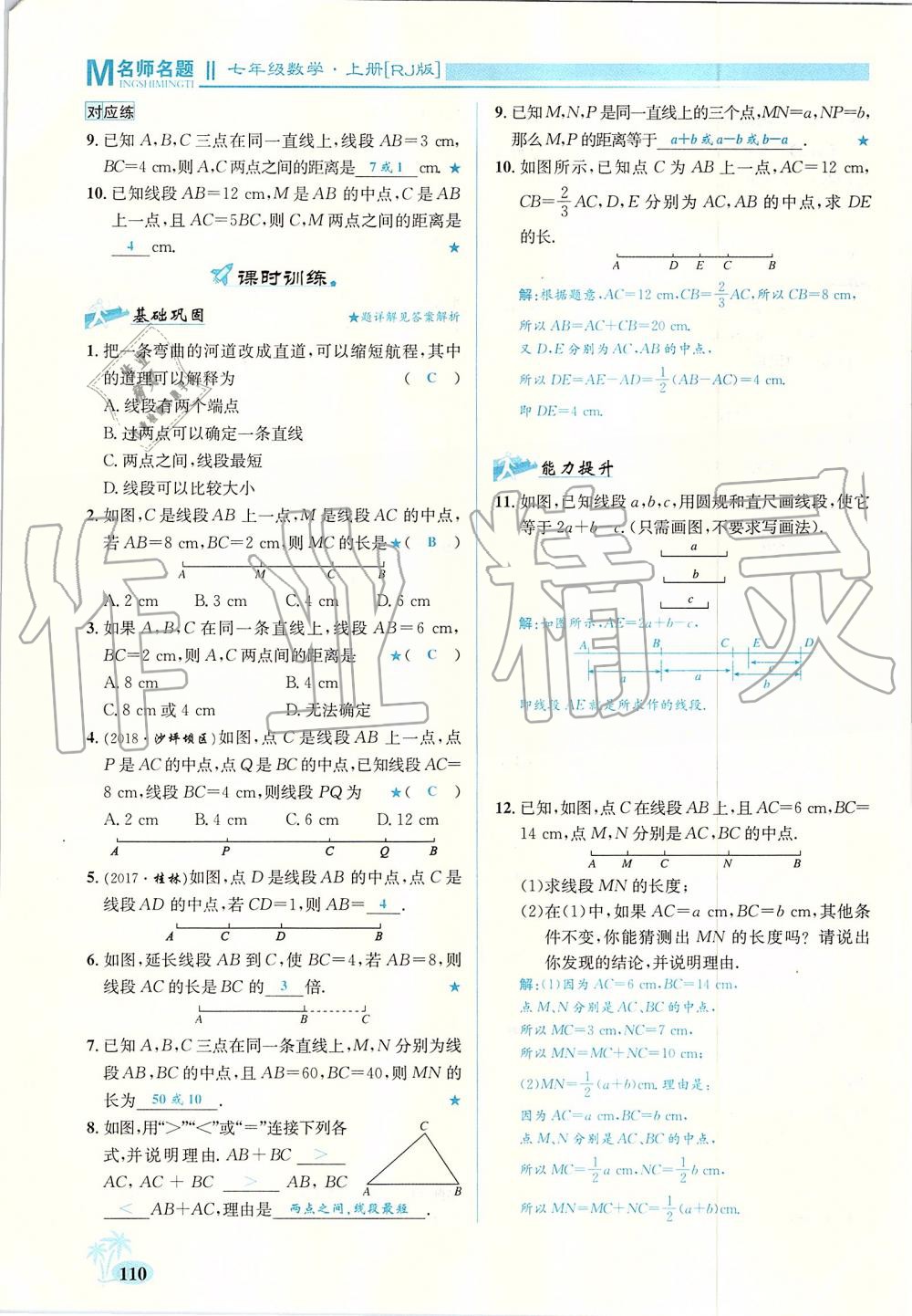 2019年優(yōu)學(xué)名師名題七年級(jí)數(shù)學(xué)上冊(cè)人教版 第110頁(yè)