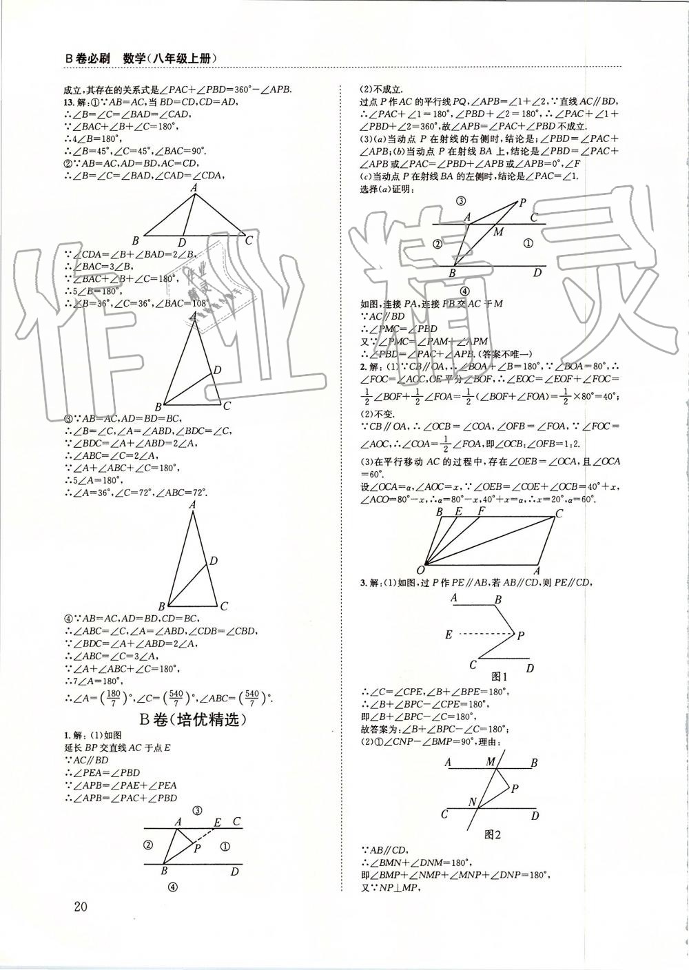 2019年B卷必刷八年级数学上册北师大版 第20页