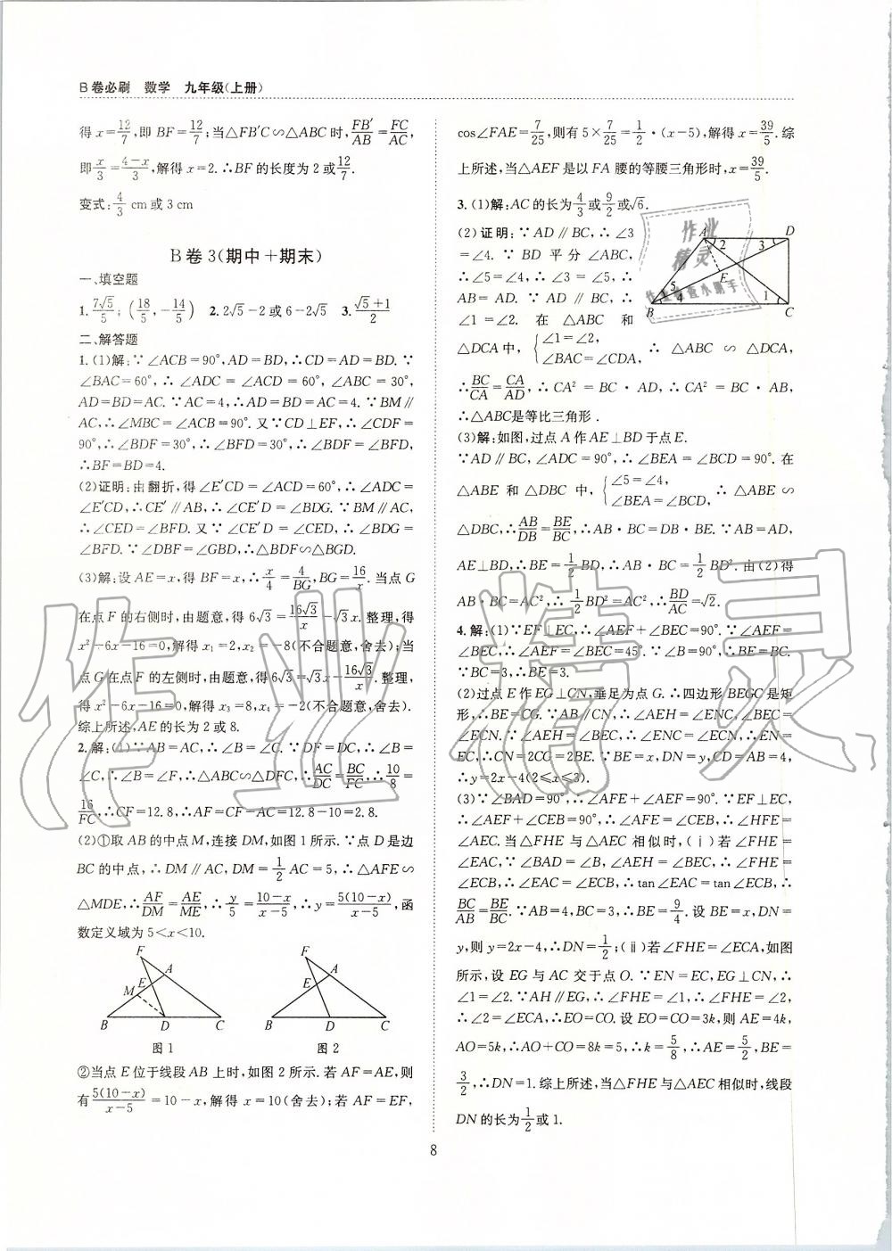 2019年B卷必刷九年級數(shù)學(xué)全一冊北師大版 第8頁