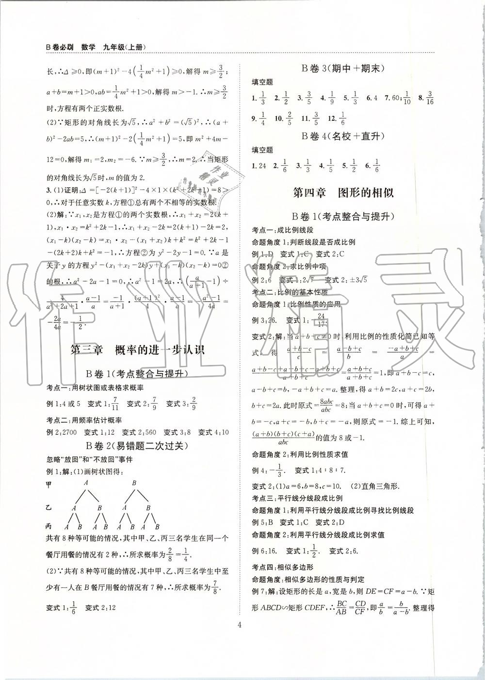 2019年B卷必刷九年級數(shù)學(xué)全一冊北師大版 第4頁