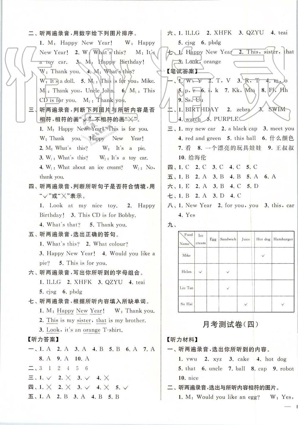 2019年亮點(diǎn)給力大試卷三年級英語上冊江蘇版 第15頁