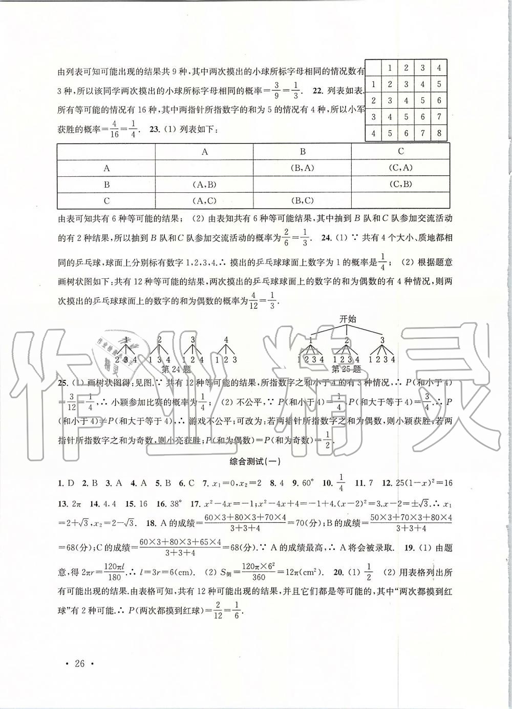 2019年高效精練九年級(jí)數(shù)學(xué)上冊(cè)蘇科版 第26頁