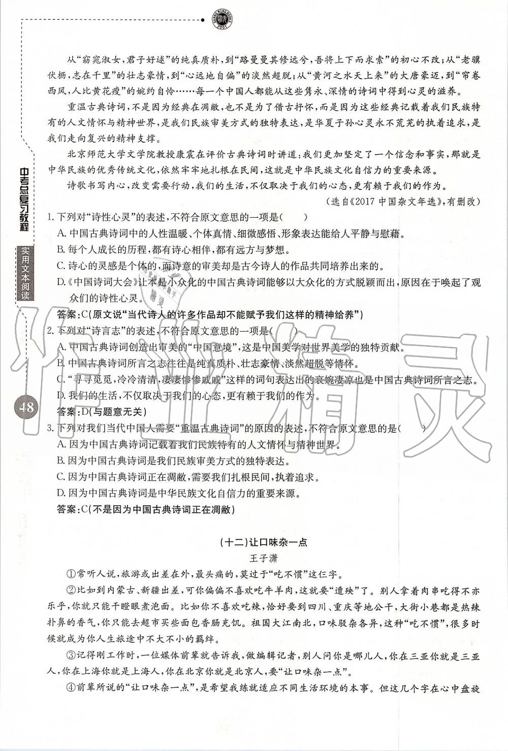 2019年名校导练新中考语文冲刺版 第48页