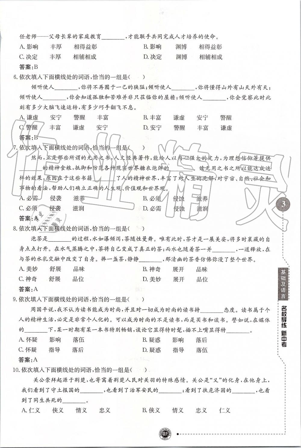 2019年名校导练新中考语文冲刺版 第3页