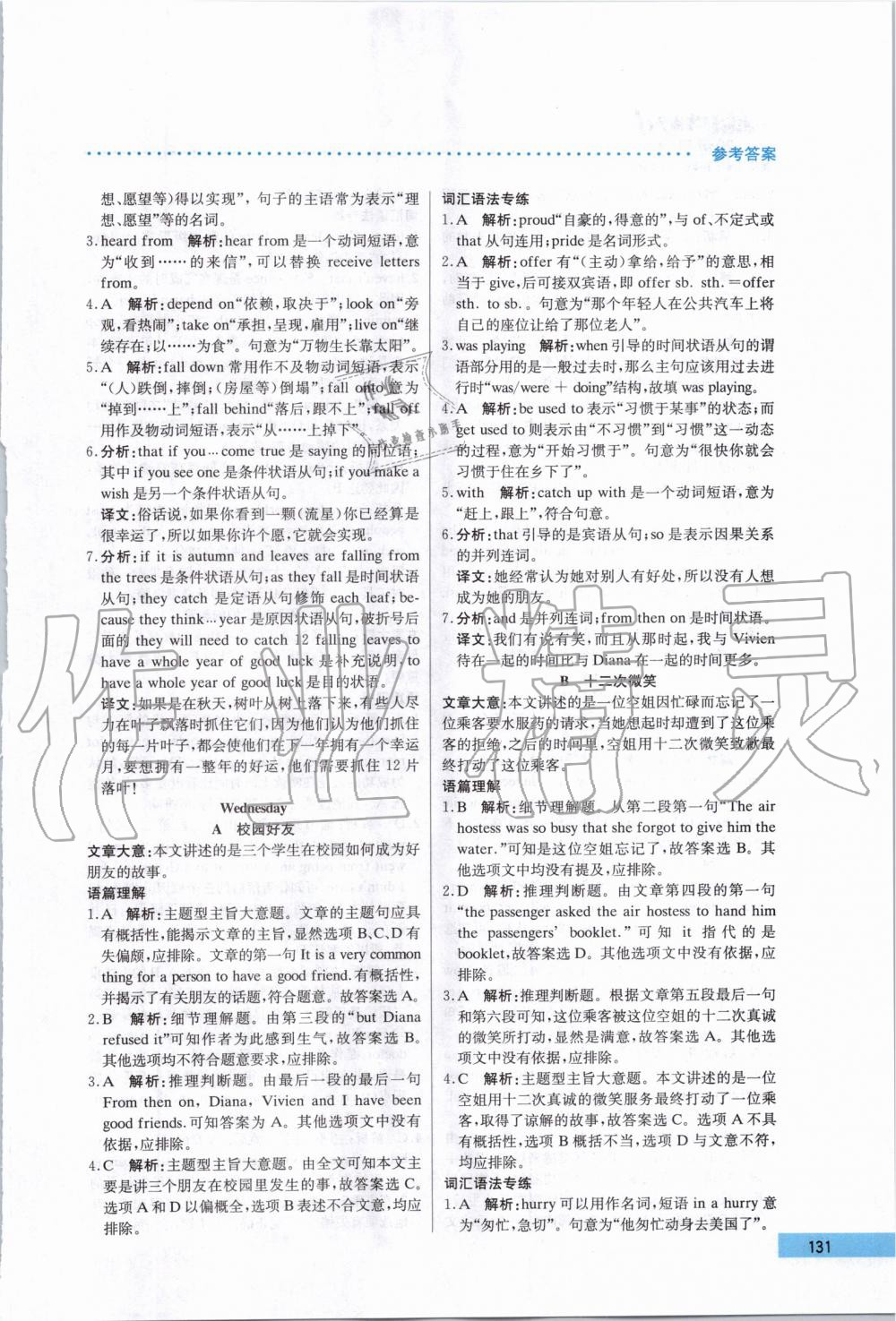 2019年哈佛英语阅读理解巧学精练八年级上册 第21页