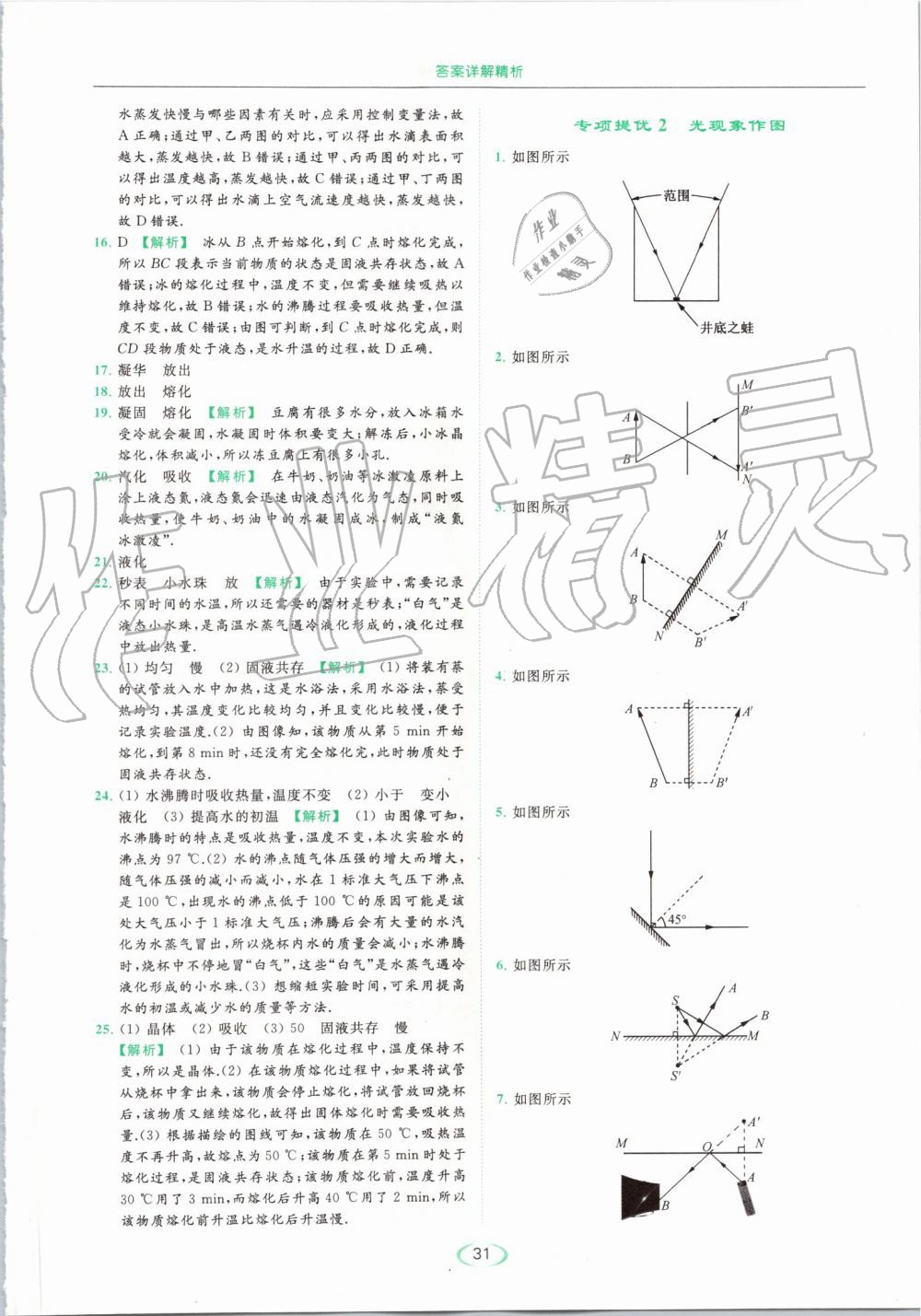 2019年亮點(diǎn)給力提優(yōu)課時(shí)作業(yè)本八年級物理上冊蘇科版 第31頁