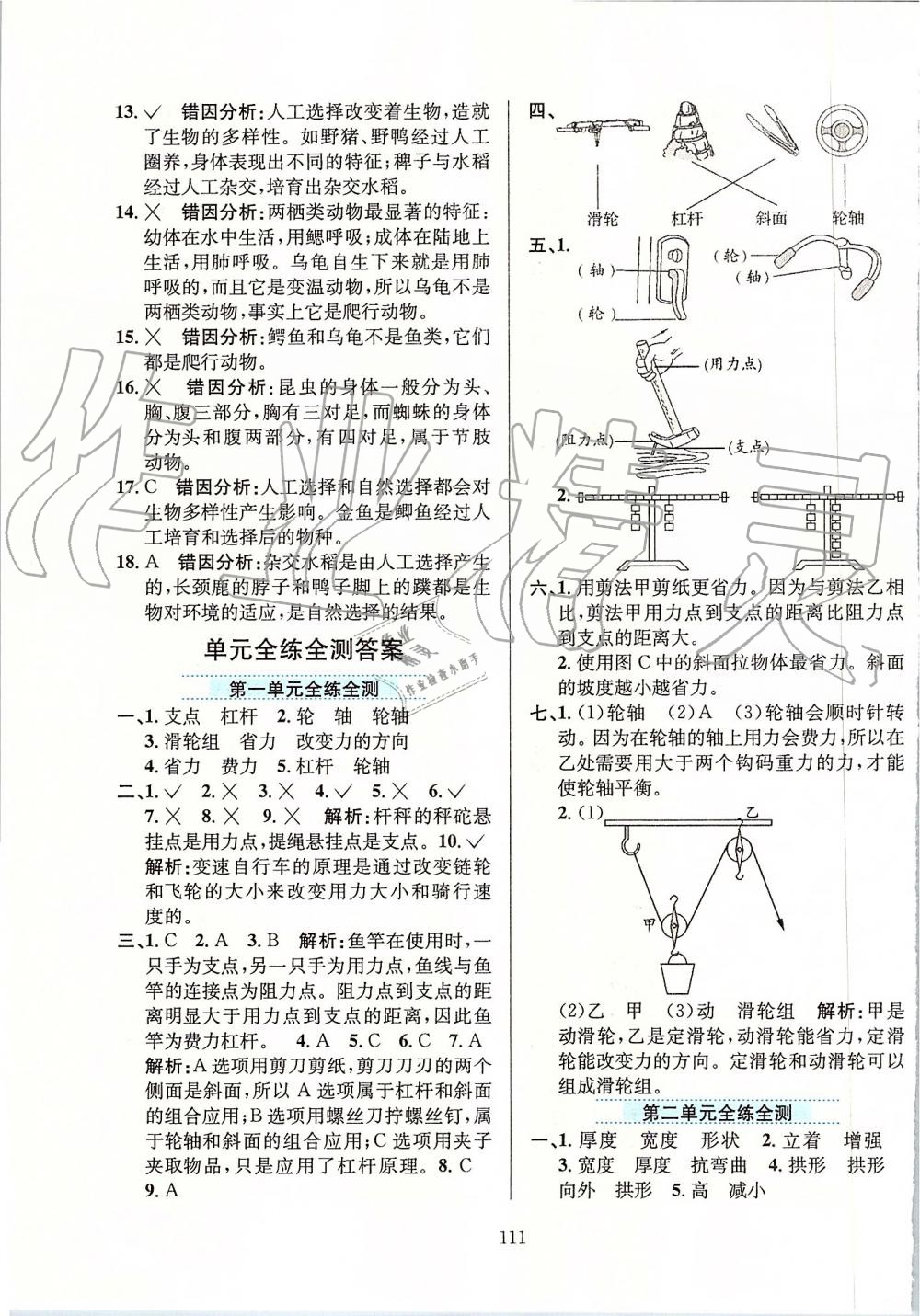 2019年小學教材全練六年級科學上冊教育科學版 第15頁