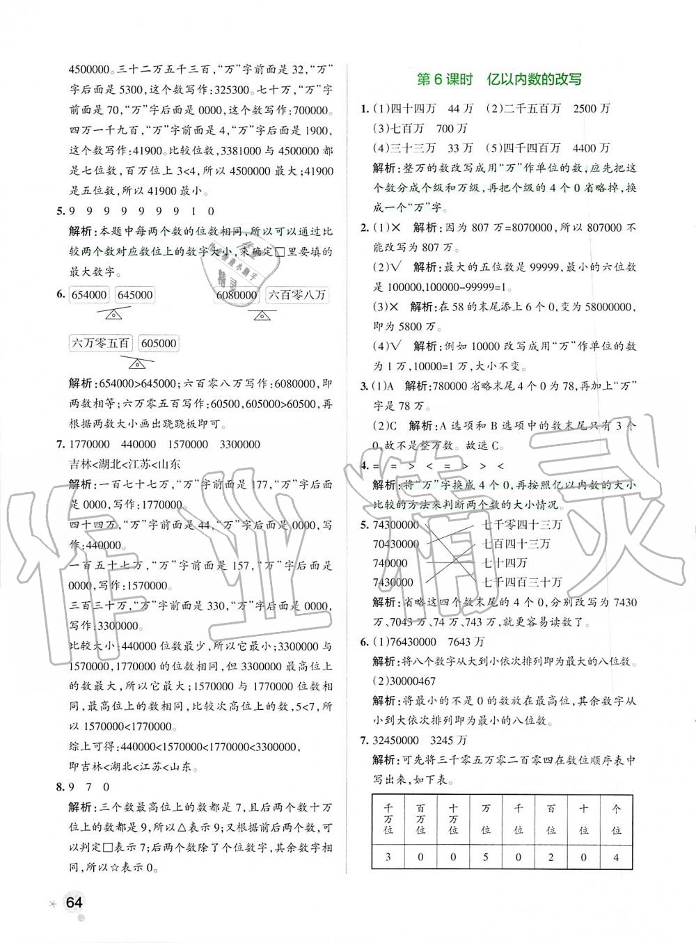 2019年小学学霸作业本四年级数学上册人教版 第4页