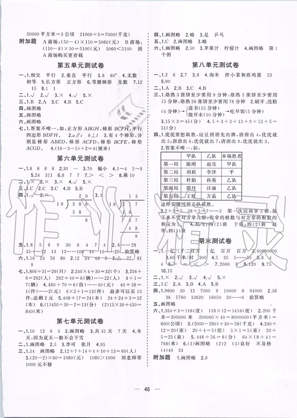 2019年課課優(yōu)課堂小作業(yè)四年級(jí)數(shù)學(xué)上冊(cè)人教版 第10頁