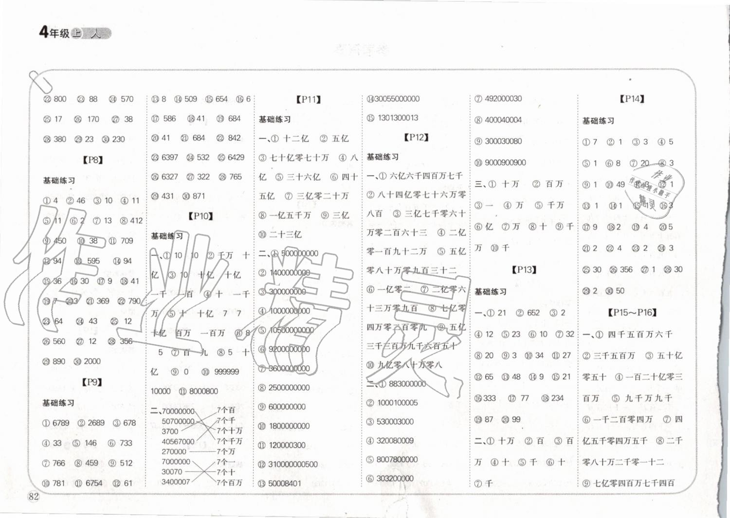 2019年培優(yōu)口算題卡四年級(jí)上冊(cè)人教版 第2頁(yè)