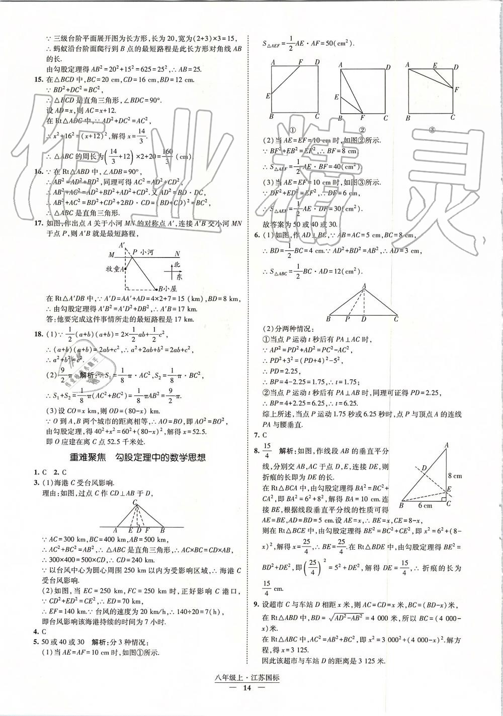 2019年經(jīng)綸學(xué)典新課時作業(yè)八年級數(shù)學(xué)上冊江蘇版 第14頁