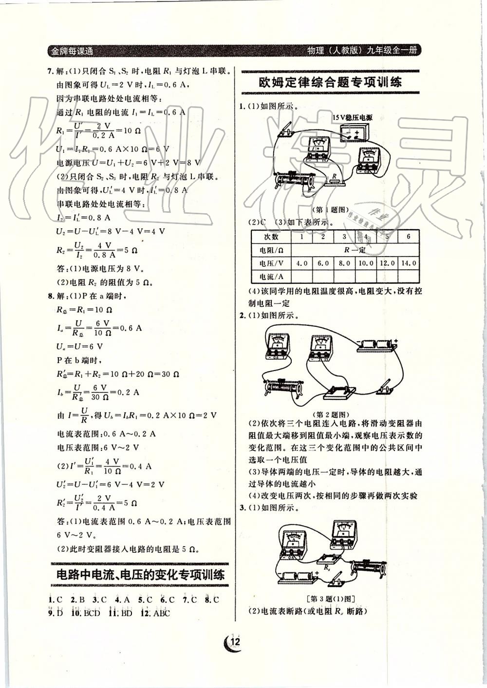 2019年点石成金金牌每课通九年级物理全一册人教版 第12页