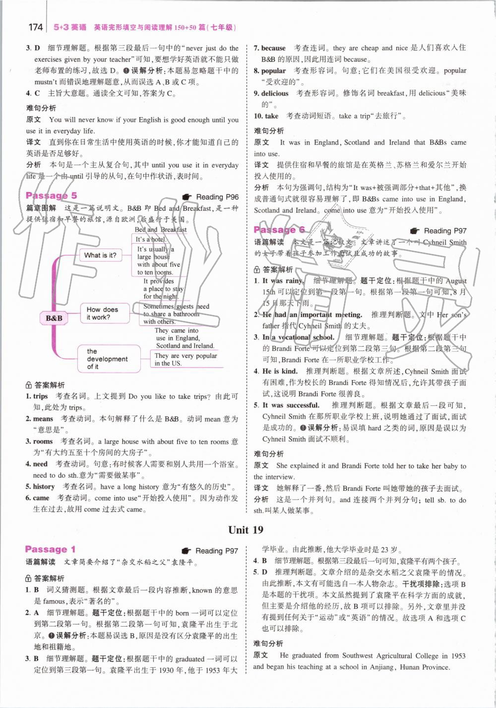 2019年53English英語完型填空與閱讀理解七年級(jí) 第40頁