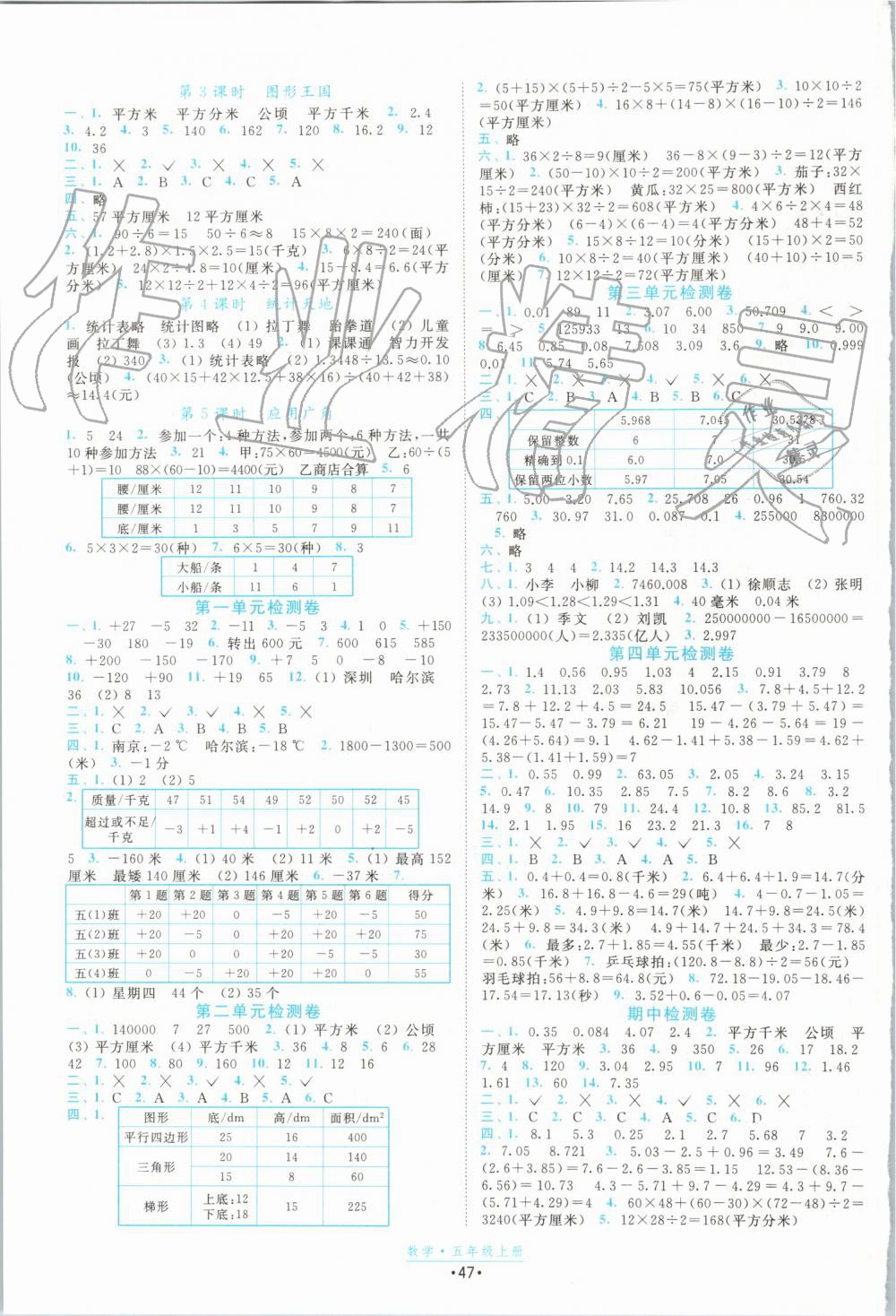 2019年陽光小伙伴課時提優(yōu)計劃作業(yè)本五年級數學上冊蘇教版江蘇專用 第7頁