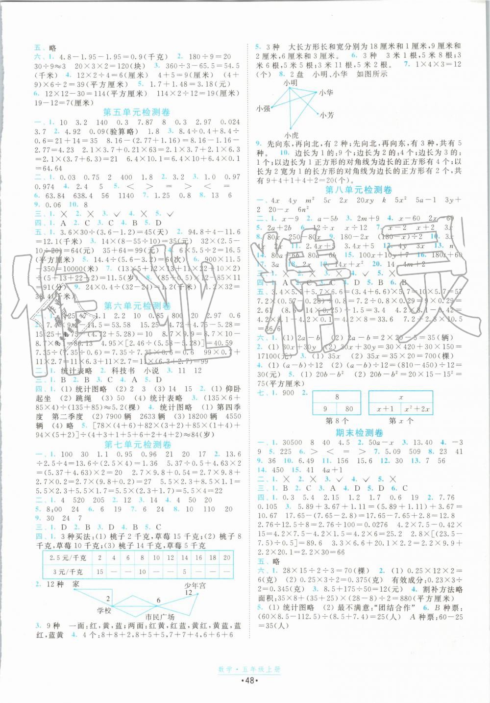 2019年阳光小伙伴课时提优计划作业本五年级数学上册苏教版江苏专用 第8页