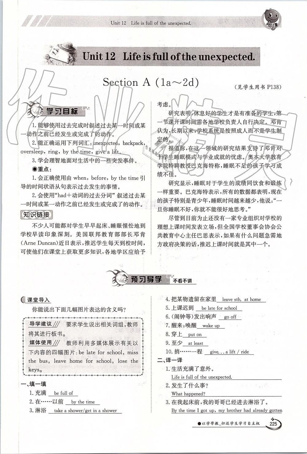 2019年金太陽導學案九年級英語全一冊人教版 第225頁