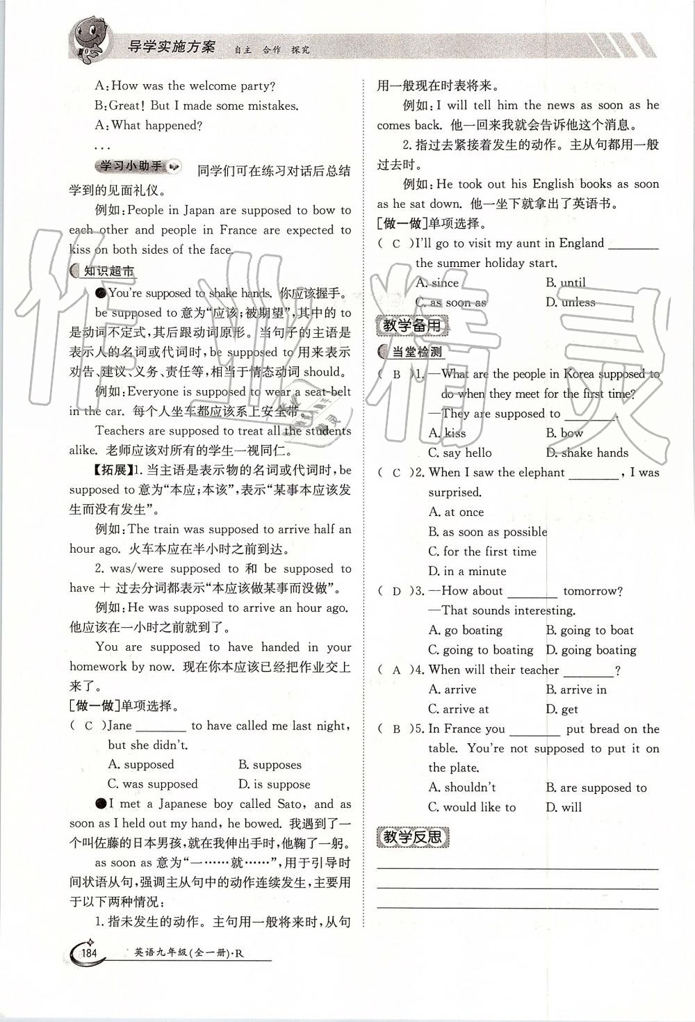 2019年金太阳导学案九年级英语全一册人教版 第184页