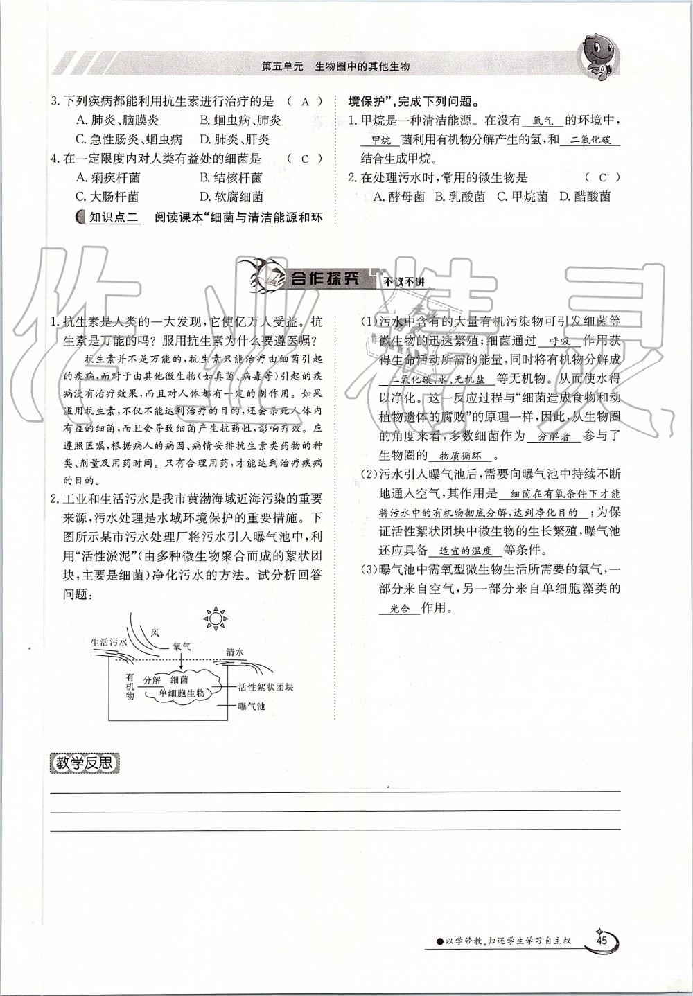 2019年金太阳导学案八年级生物上册人教版 第45页