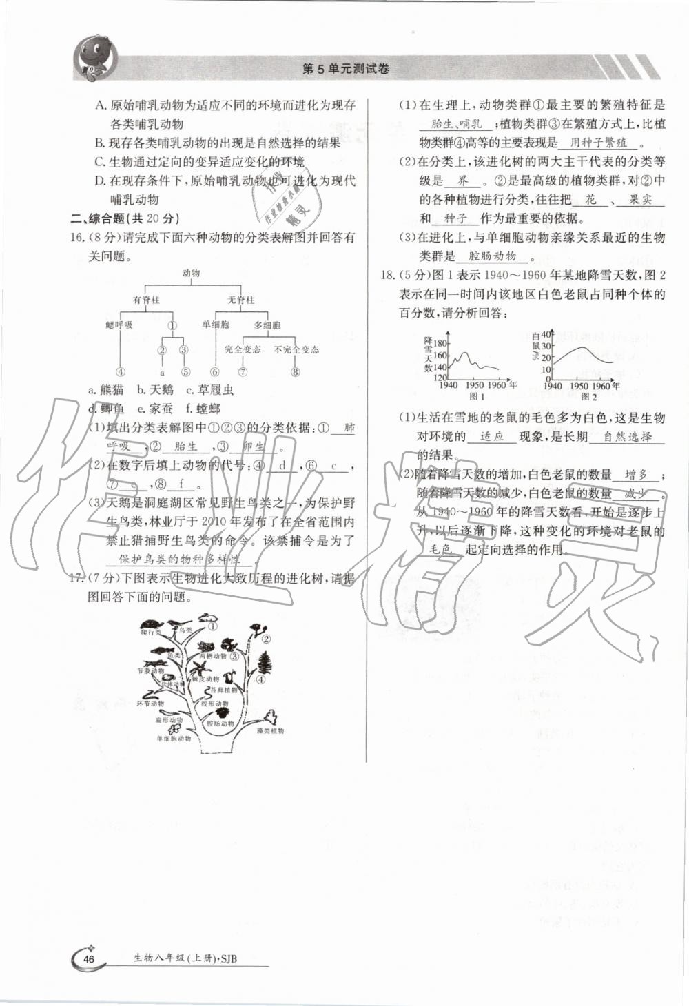 2019年金太陽導(dǎo)學(xué)案八年級(jí)生物上冊(cè)蘇教版 第46頁(yè)