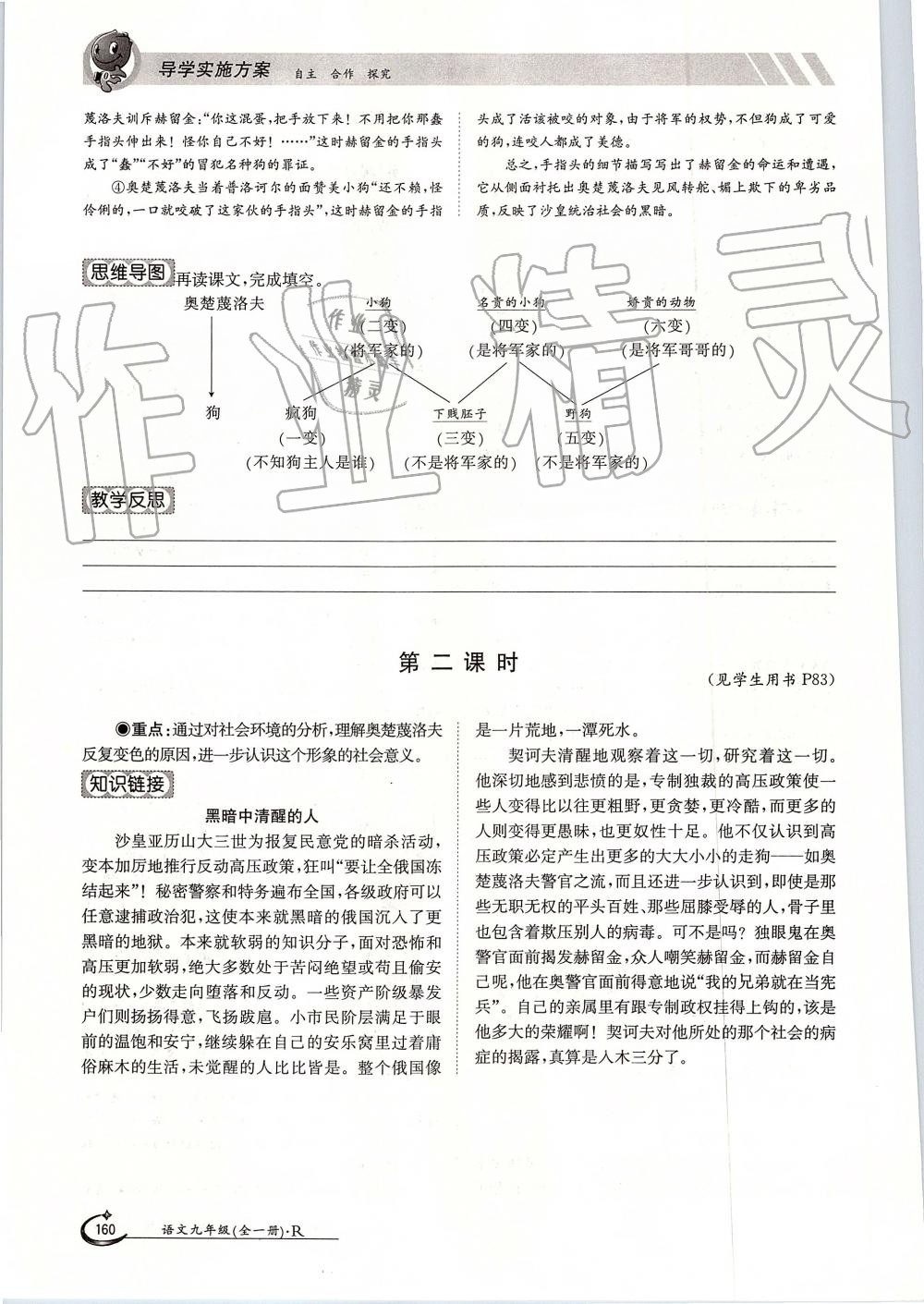 2019年金太陽導(dǎo)學(xué)案九年級語文全一冊人教版 第160頁