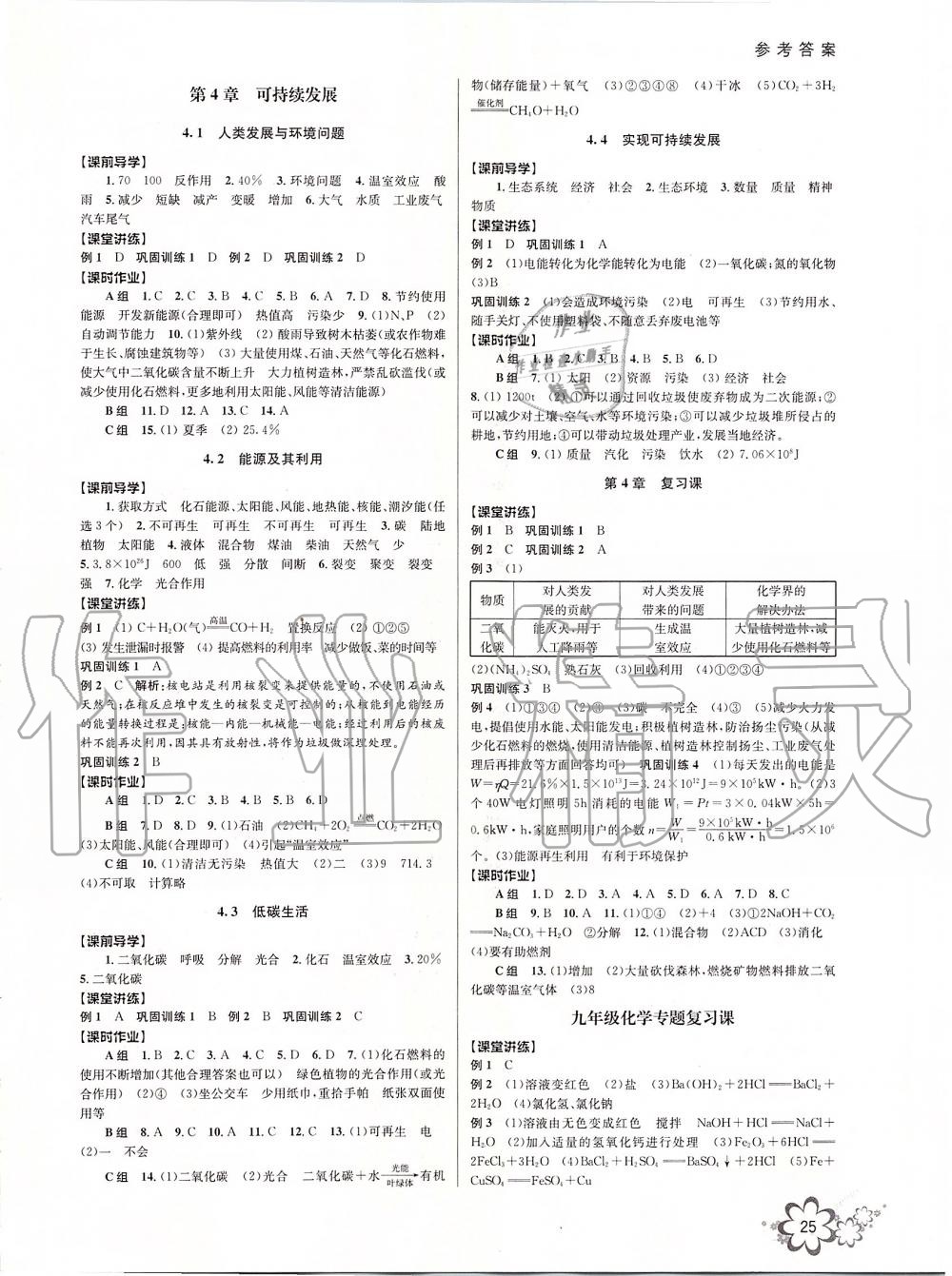 2019年初中新學(xué)案優(yōu)化與提高九年級(jí)科學(xué)全一冊(cè)浙教版 第25頁(yè)