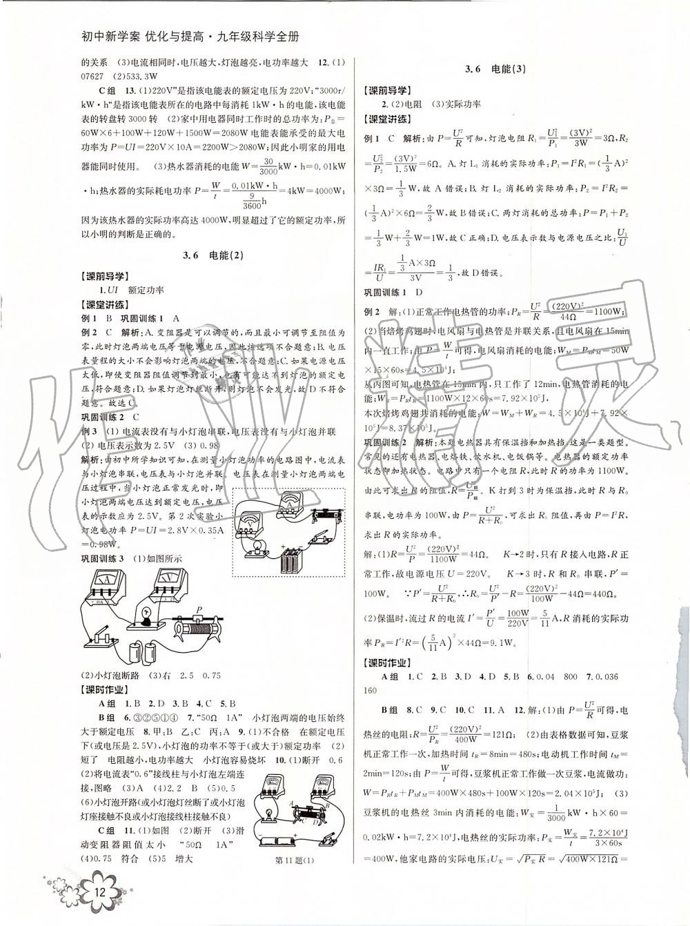 2019年初中新學(xué)案優(yōu)化與提高九年級科學(xué)全一冊浙教版 第12頁