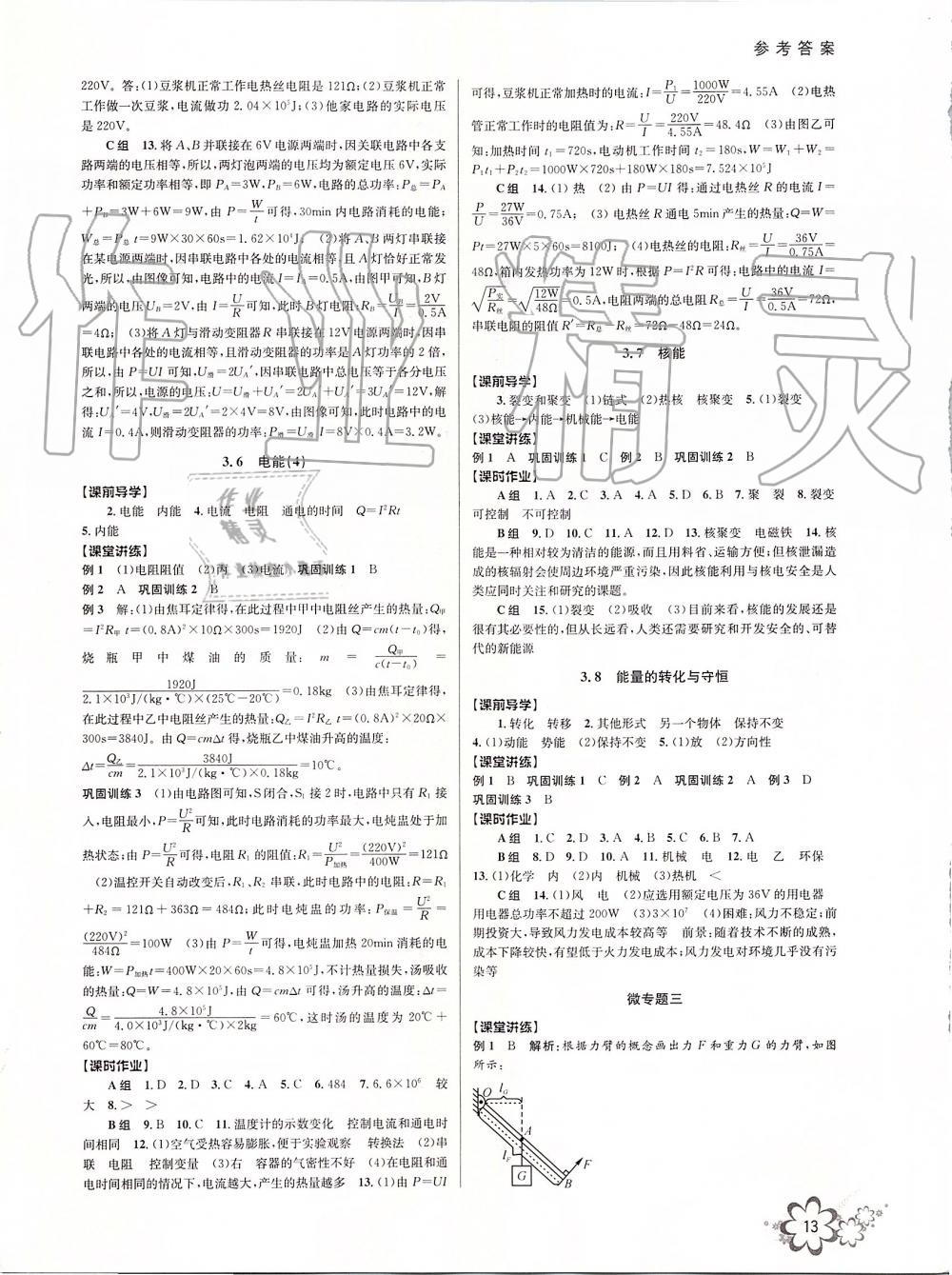 2019年初中新學(xué)案優(yōu)化與提高九年級(jí)科學(xué)全一冊(cè)浙教版 第13頁(yè)