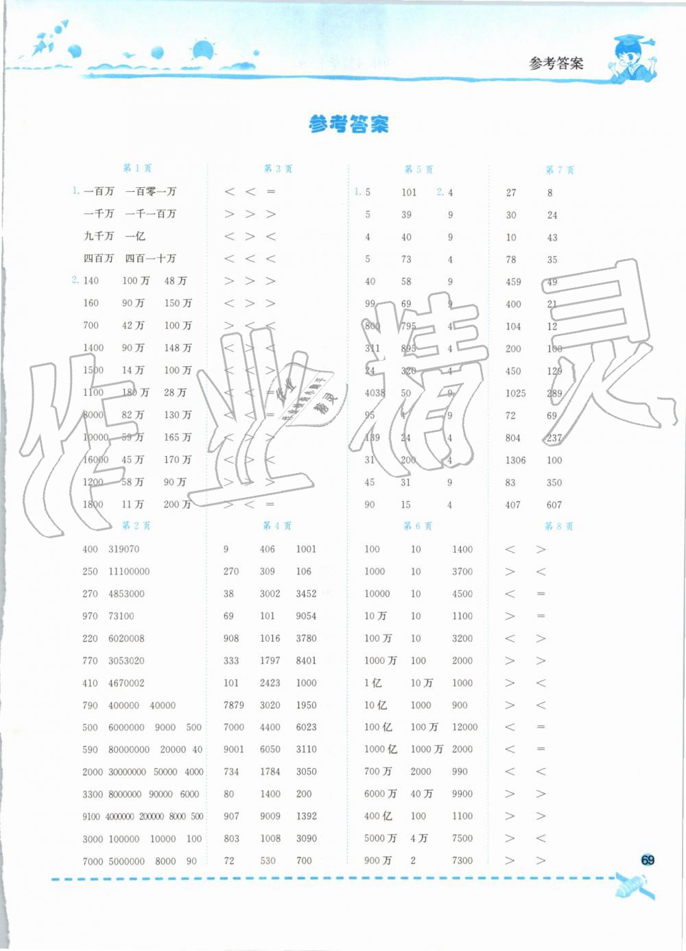 2019年黃岡小狀元口算速算練習(xí)冊(cè)四年級(jí)數(shù)學(xué)上冊(cè)人教版廣東專版 第1頁(yè)