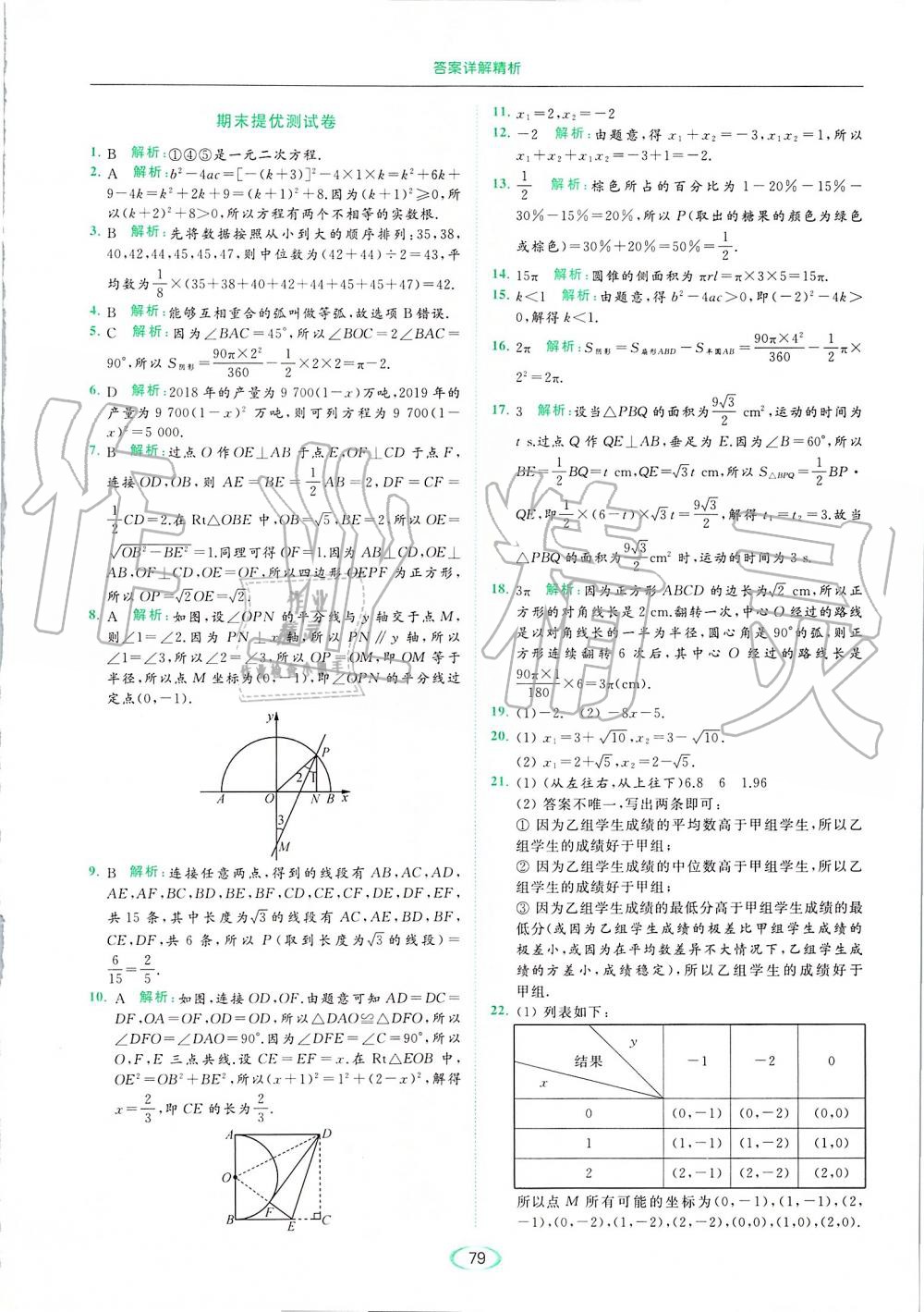 2019年亮点给力提优课时作业本九年级数学上册苏科版 第79页