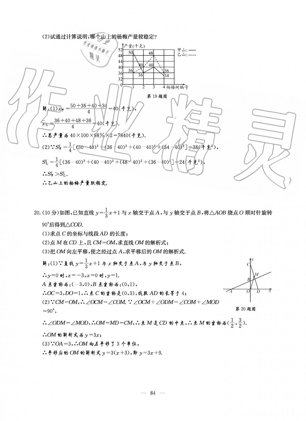 2019年初中数学每周过手最佳方案八年级上册北师大版 第202页