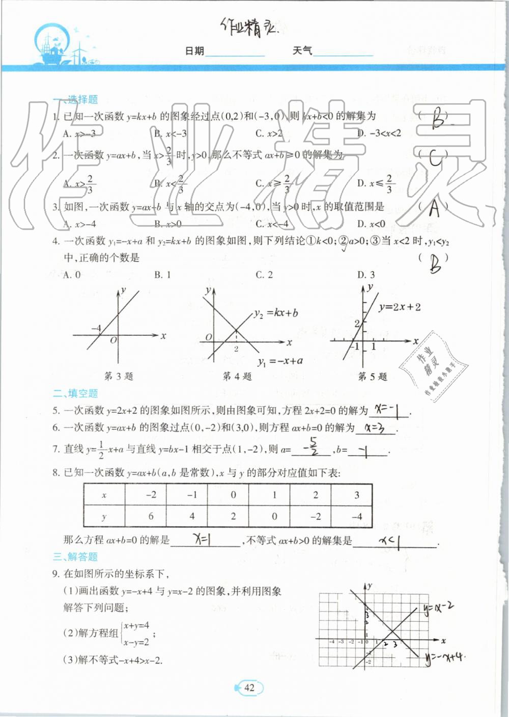 2019年高效課堂暑假作業(yè)八年級數(shù)學新疆青少年出版社 第41頁