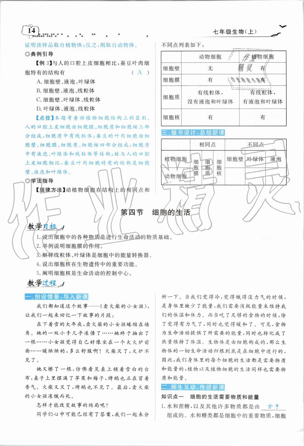 2019年351高效课堂导学案七年级生物上册人教版 第106页