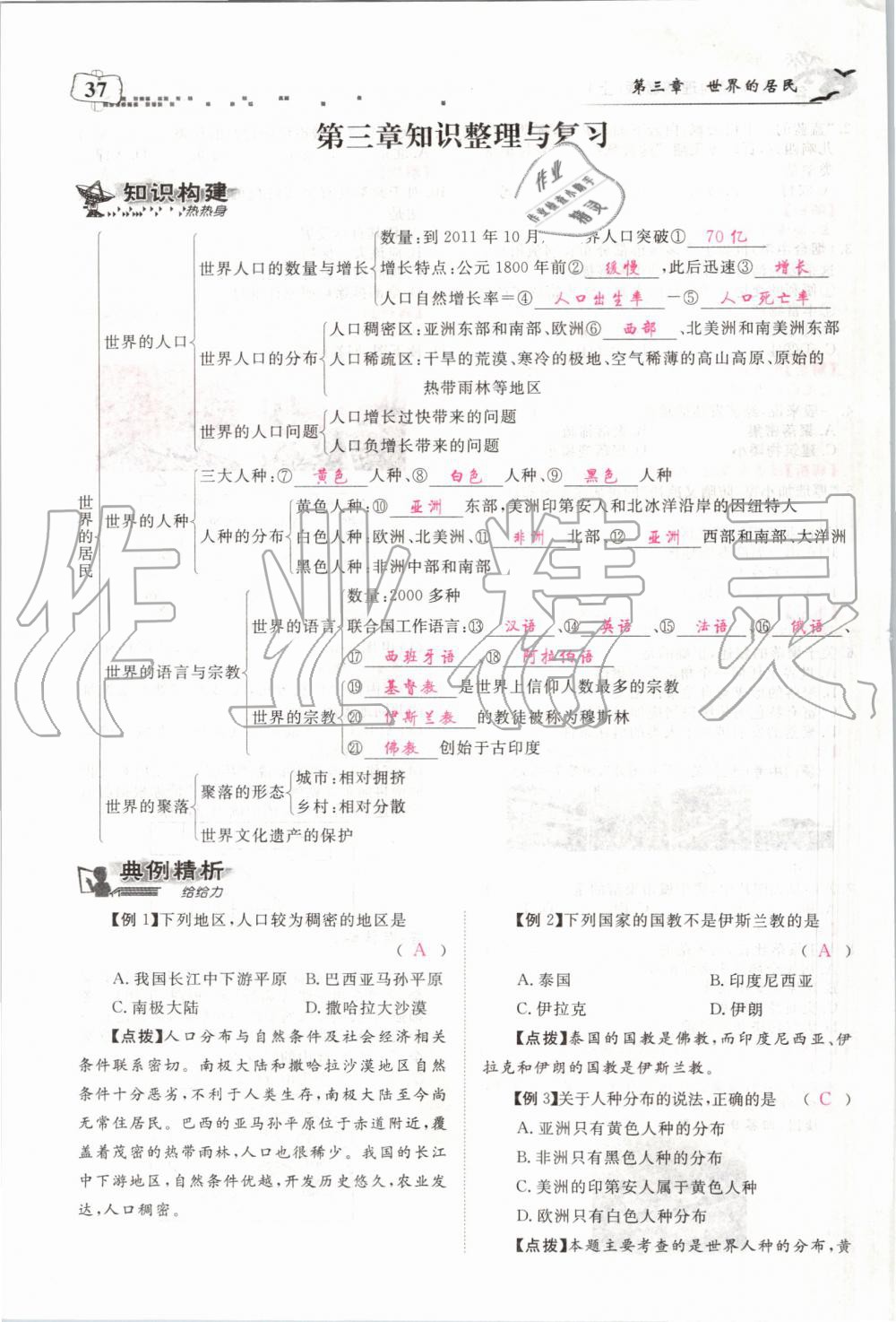 2019年351高效课堂导学案七年级地理上册湘教版 第37页