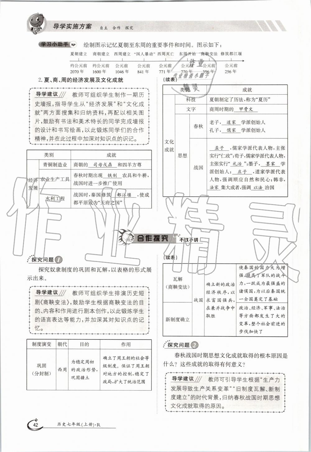 2019年金太陽導(dǎo)學(xué)案七年級歷史上冊人教版 第42頁