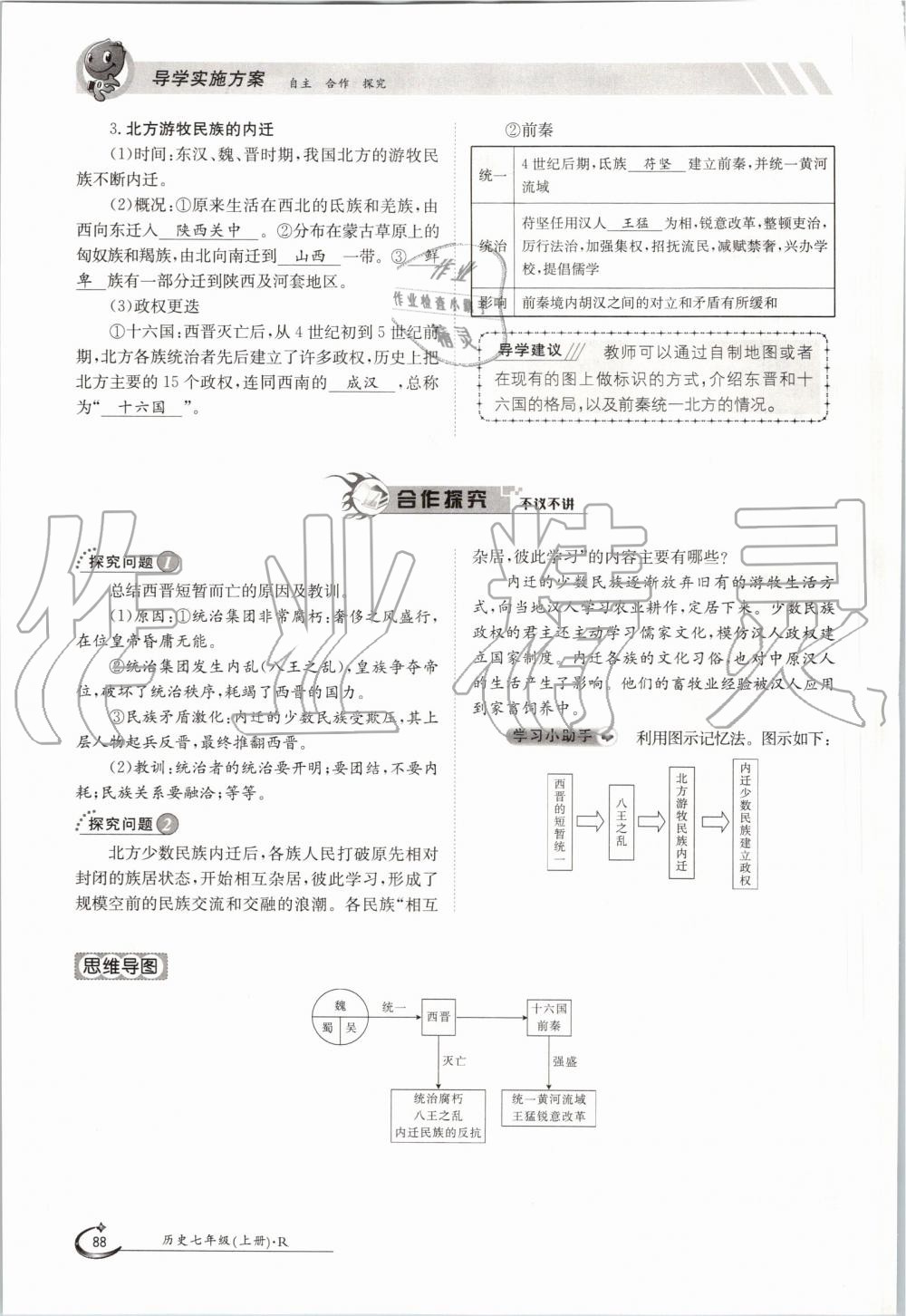 2019年金太陽導(dǎo)學(xué)案七年級歷史上冊人教版 第88頁