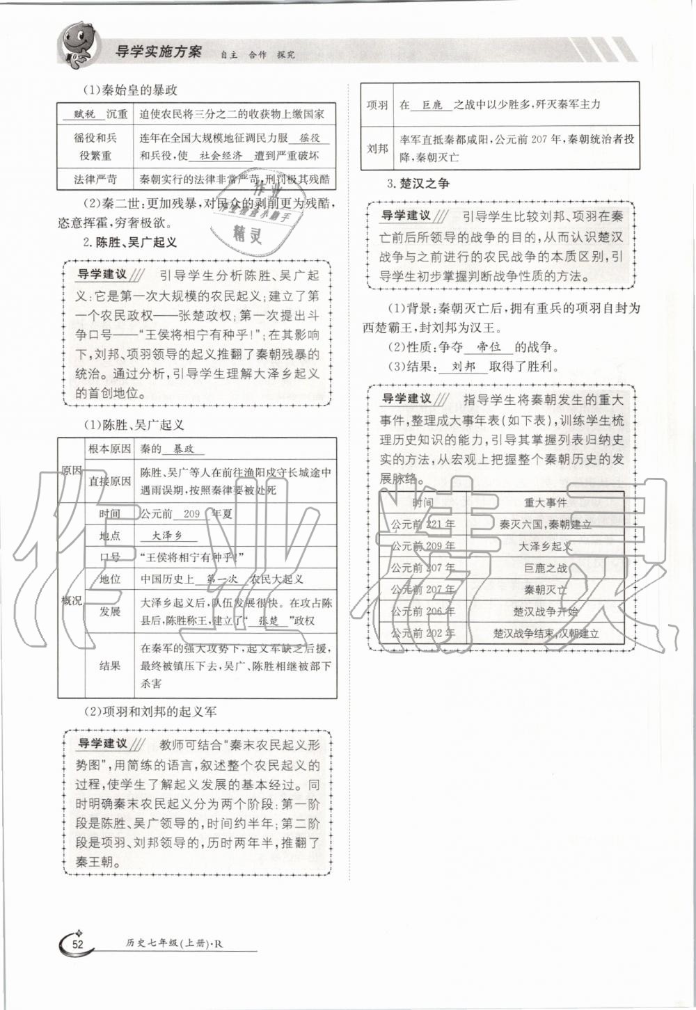 2019年金太陽(yáng)導(dǎo)學(xué)案七年級(jí)歷史上冊(cè)人教版 第52頁(yè)