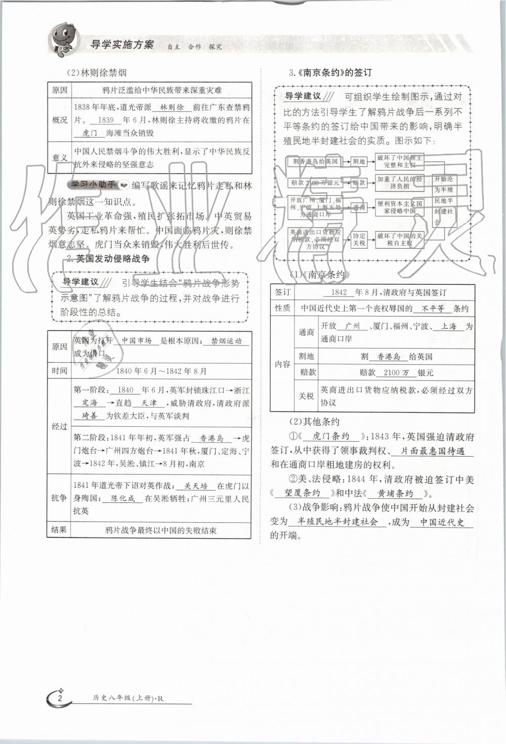 2019年金太阳导学案八年级历史上册人教版 第2页