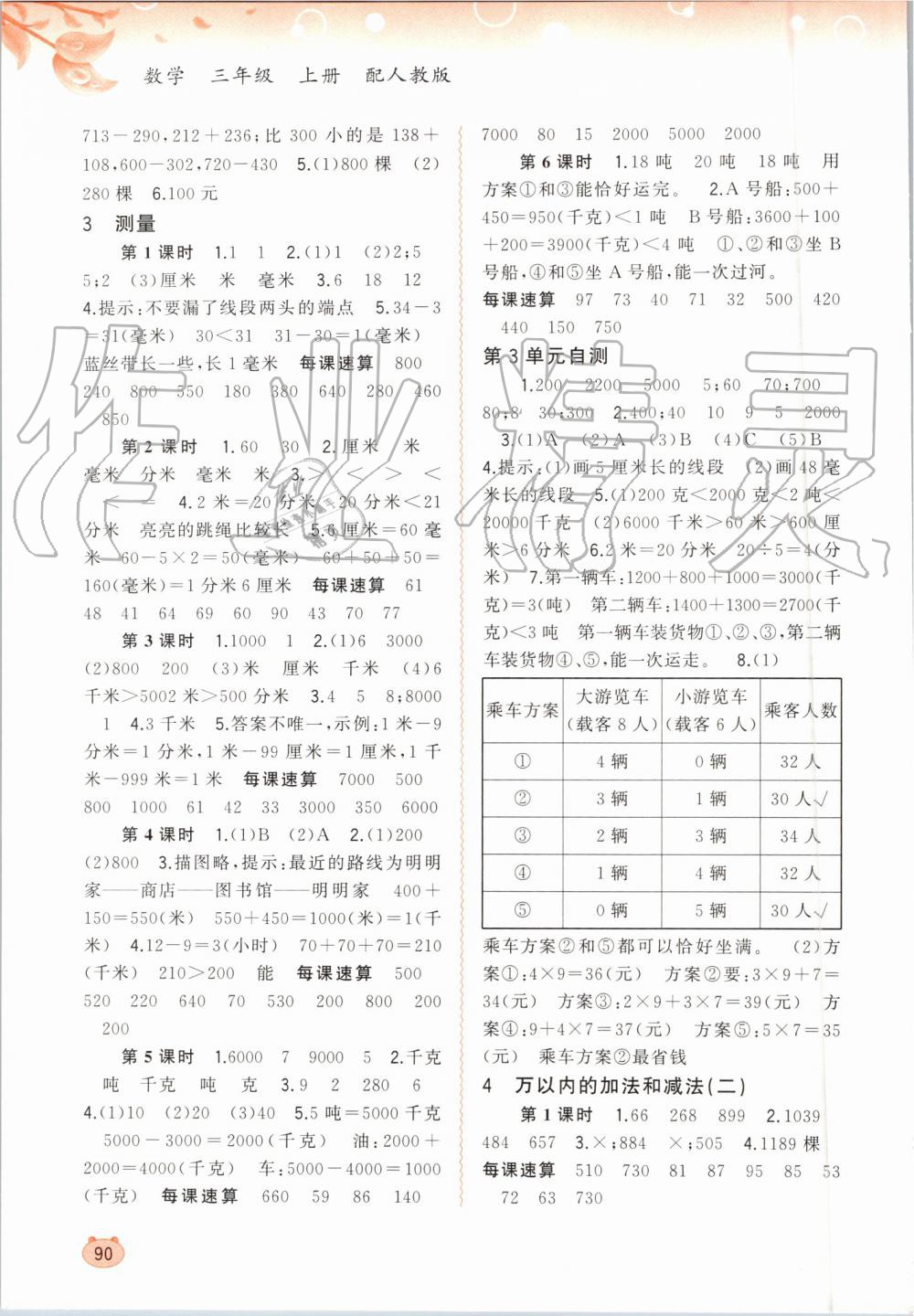 2019年新課程學(xué)習(xí)與測評同步學(xué)習(xí)三年級數(shù)學(xué)上冊人教版 第2頁