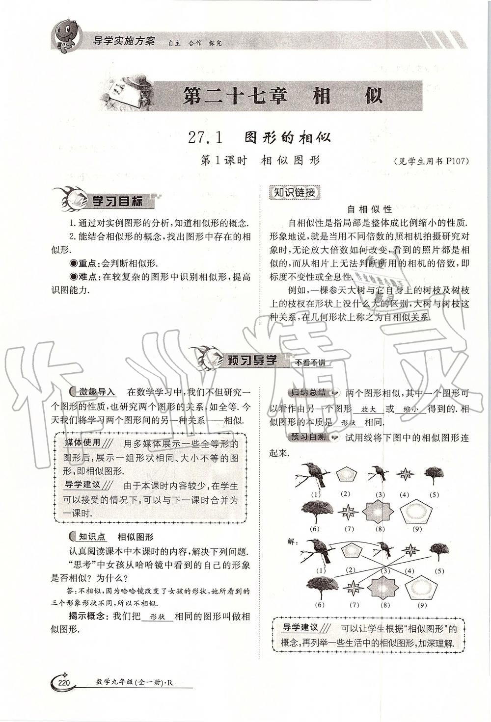 2019年金太陽導(dǎo)學(xué)案九年級(jí)數(shù)學(xué)全一冊人教版 第220頁