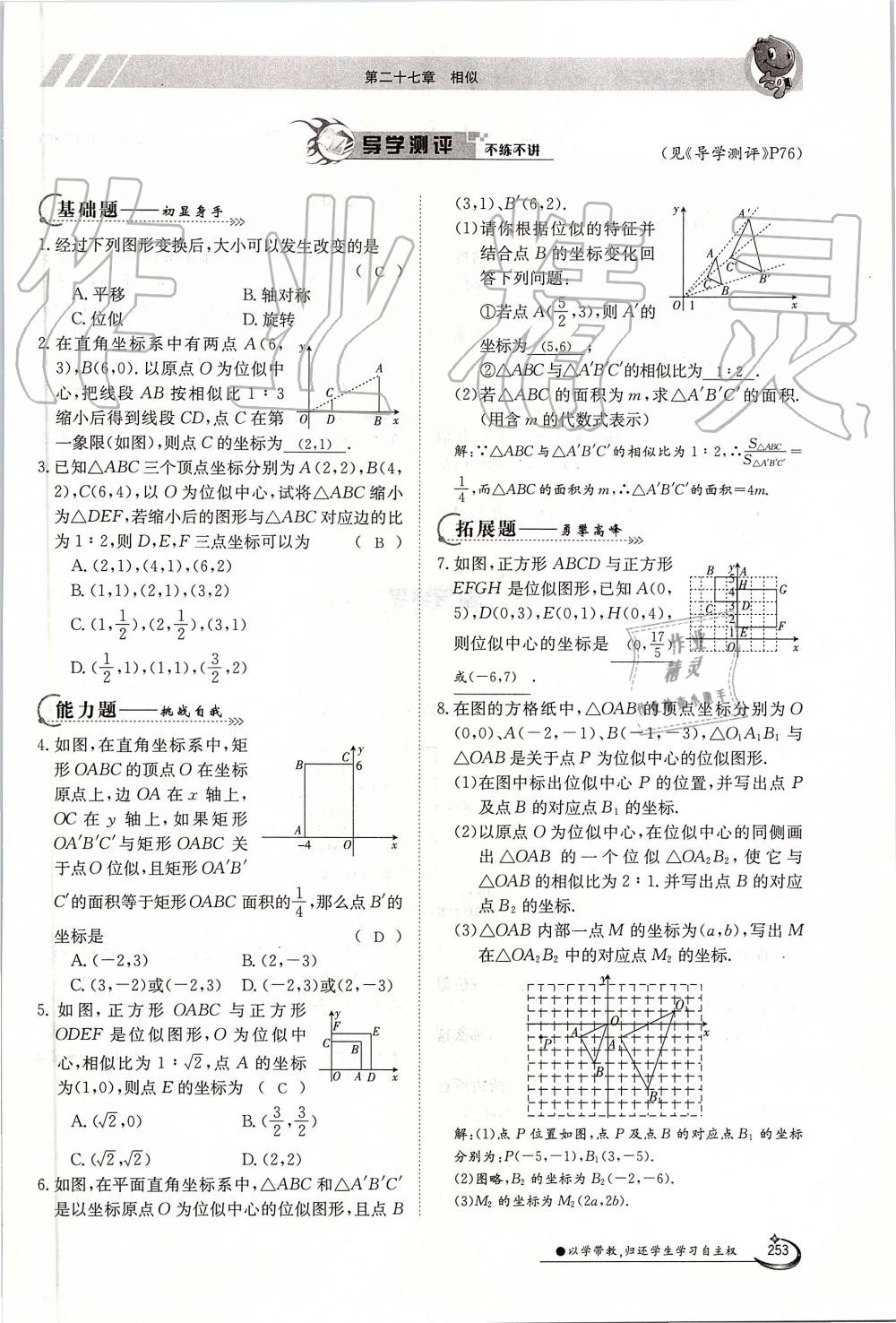 2019年金太陽導(dǎo)學(xué)案九年級(jí)數(shù)學(xué)全一冊人教版 第253頁