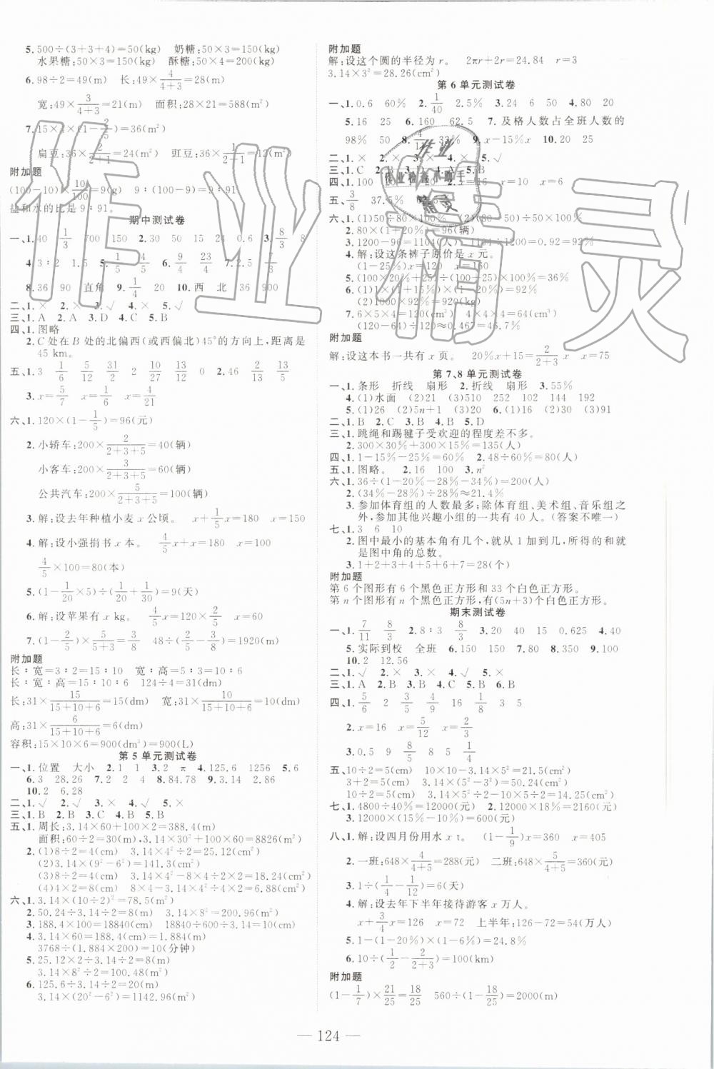 2019年原创新课堂六年级数学上册人教版 第8页