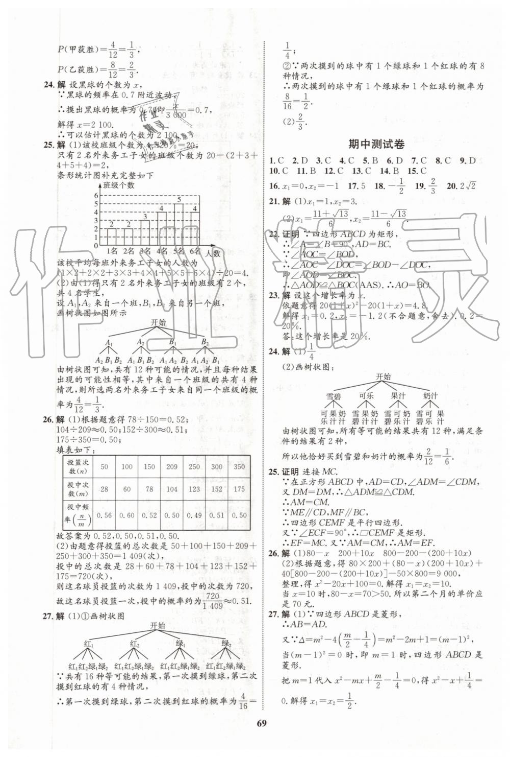 2019年初中同步學(xué)考優(yōu)化設(shè)計(jì)九年級(jí)數(shù)學(xué)上冊(cè)北師大版 第29頁(yè)