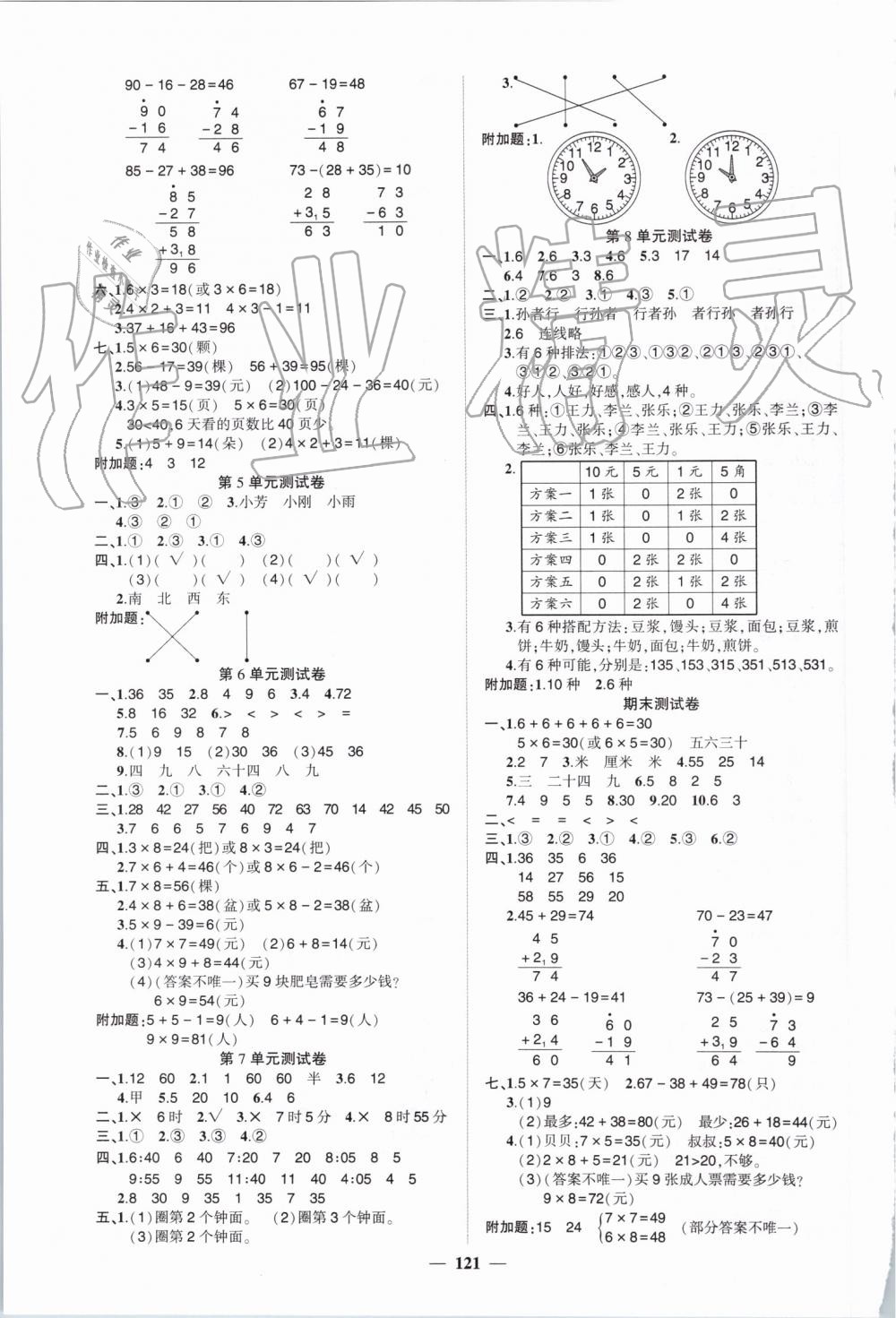 2019年創(chuàng)優(yōu)作業(yè)100分二年級(jí)數(shù)學(xué)上冊(cè)人教版 第7頁(yè)