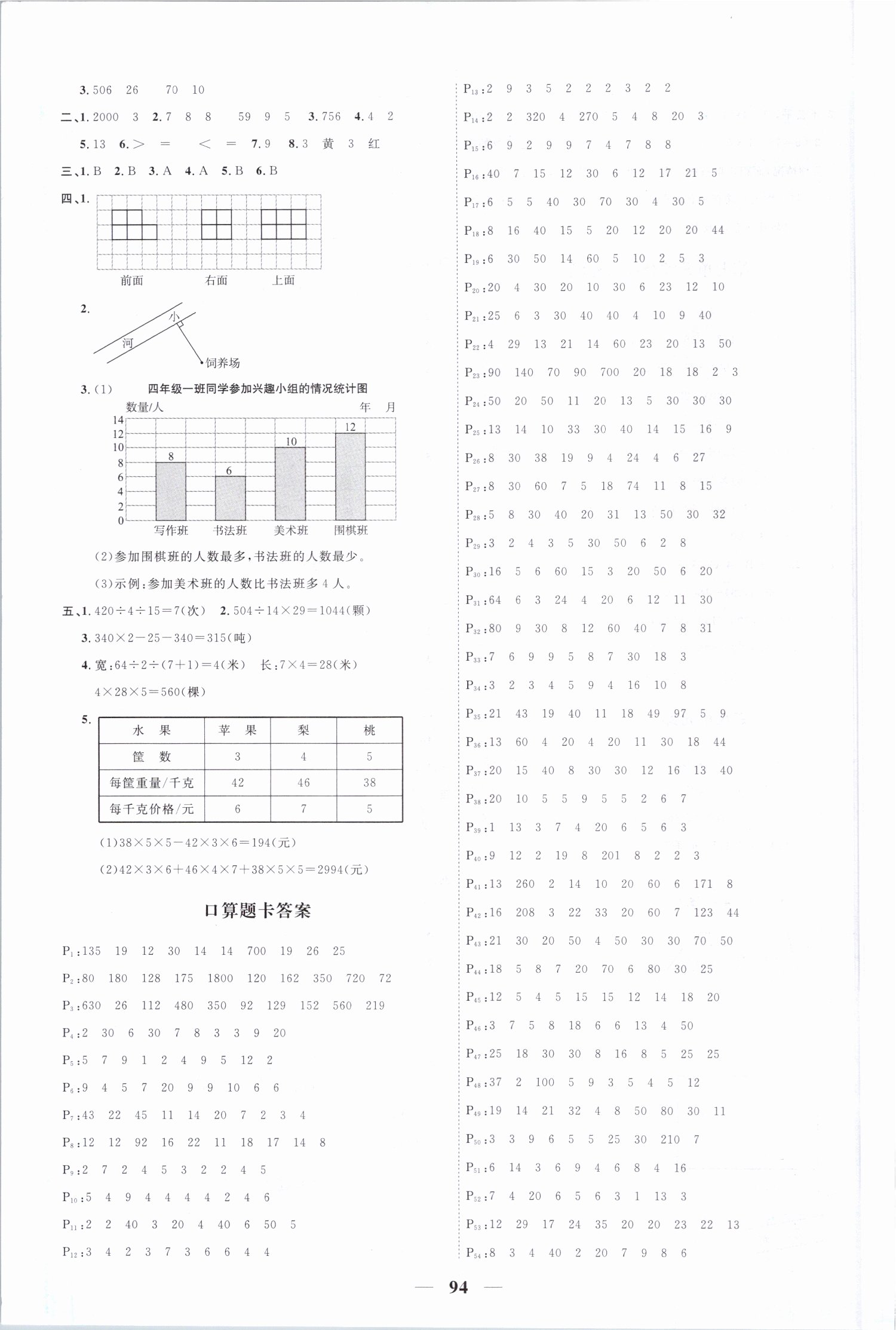 2019年阳光同学课时优化作业四年级数学上册苏教版 第12页