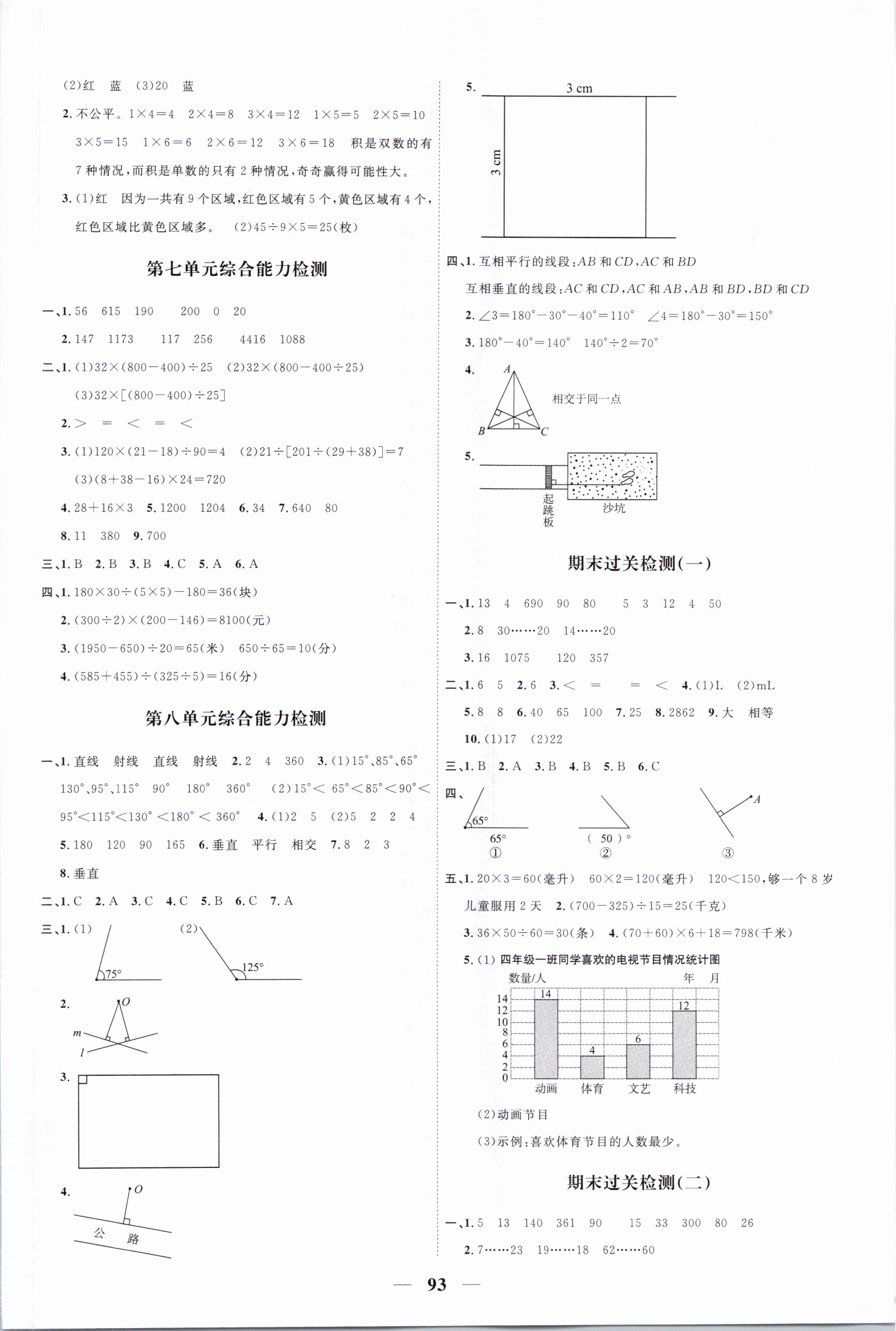 2019年阳光同学课时优化作业四年级数学上册苏教版 第11页