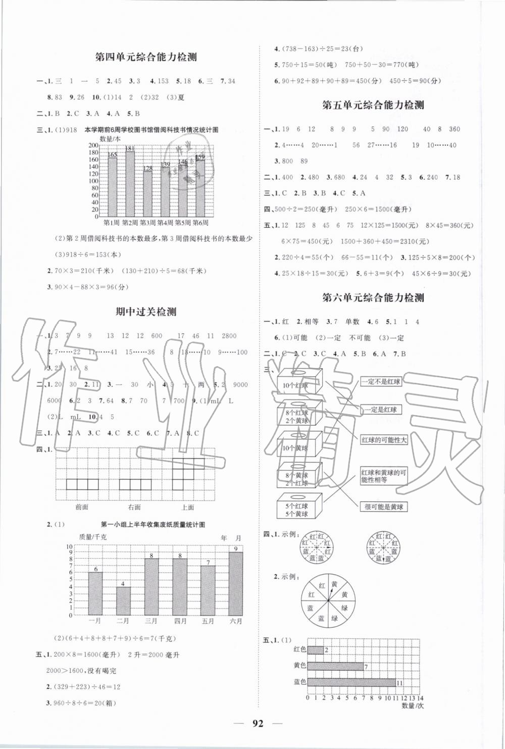 2019年阳光同学课时优化作业四年级数学上册苏教版 第10页