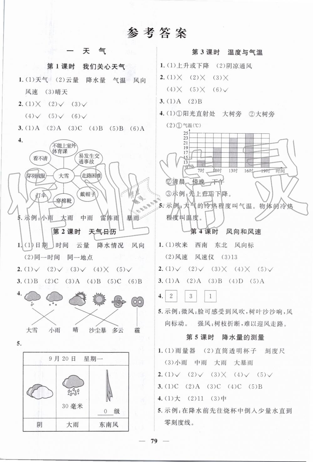 2019年阳光同学课时优化作业四年级科学上册教科版 第1页