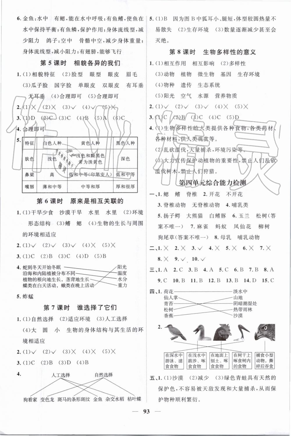 2019年陽光同學(xué)課時優(yōu)化作業(yè)六年級科學(xué)上冊教科版 第7頁