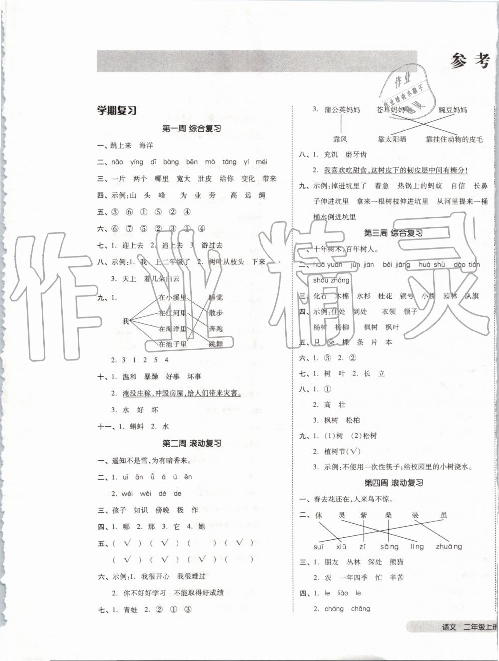 2019年全品小复习二年级语文上册人教版 第1页