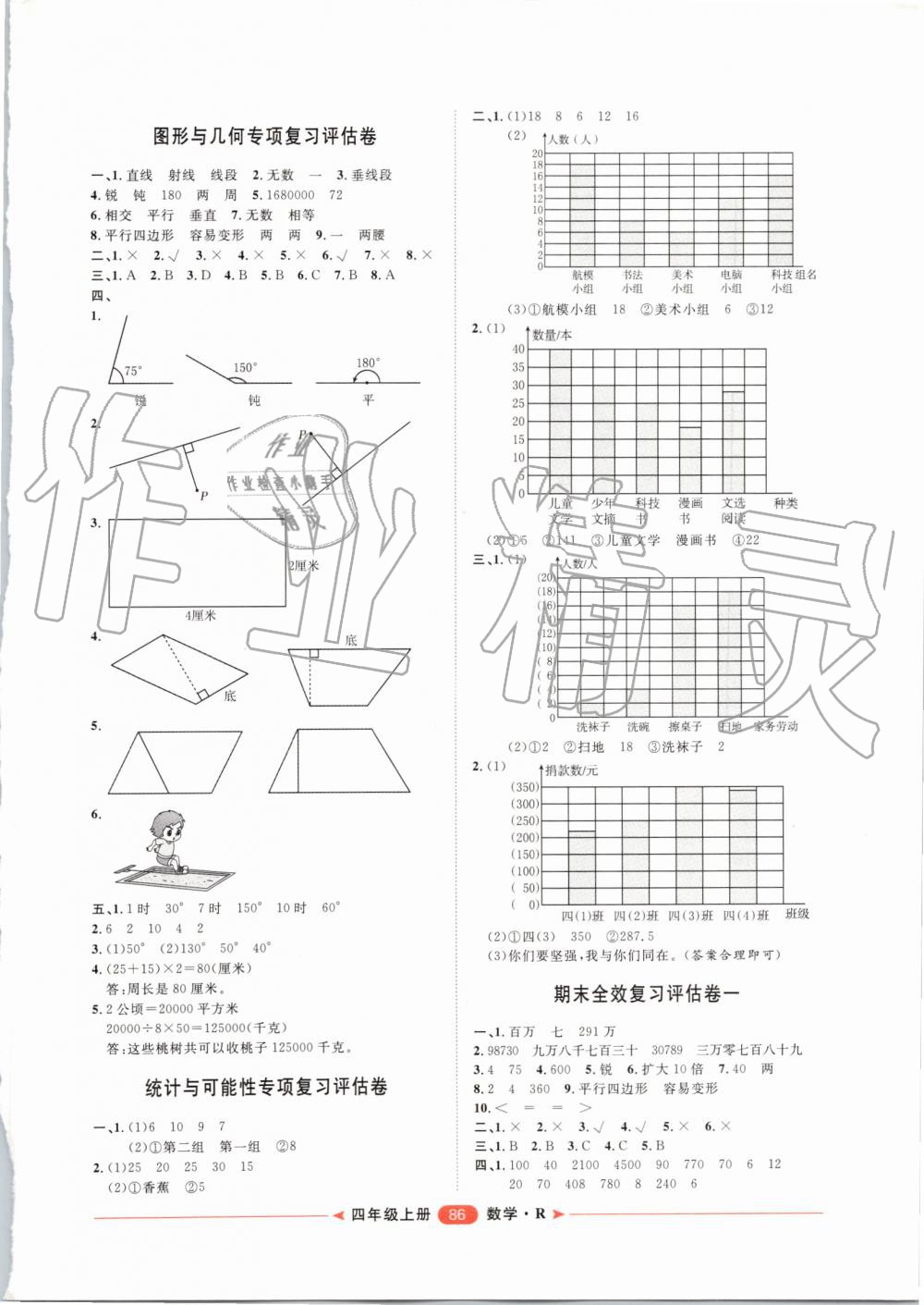 2019年阳光计划第二步单元期末复习与评价四年级数学上册人教版 第6页